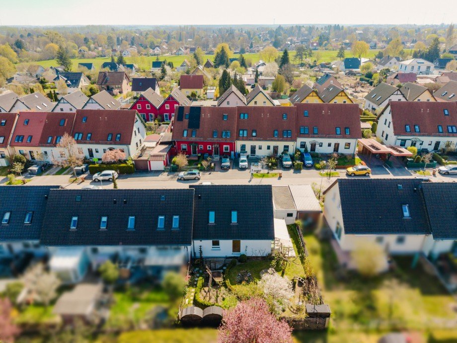 Luftbild Grundst�ck hinten Einfamilienhaus Panketal